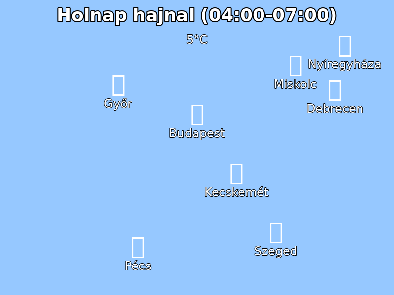Holnap hajnal térkép